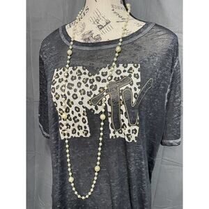 MTV Music Television‎ Womens T-Shirt Size XL Gray